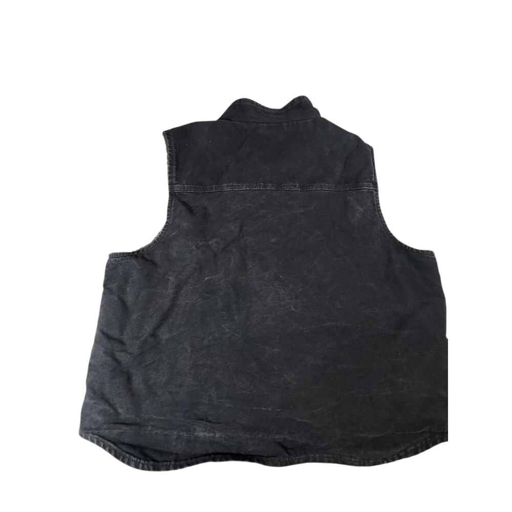 Carhartt Sherpa Lined Work Vest Men’s 2XL Black Full Zip Canvas Utility Vest - Picture 2 of 16